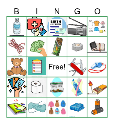 Preparedness BINGO Card