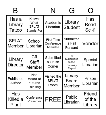 SPLAT Bingo - ILA 2024 Bingo Card