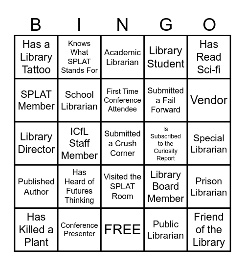 SPLAT Bingo - ILA 2024 Bingo Card