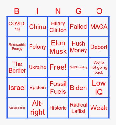 DEBATE BINGO! Bingo Card