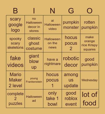 HALLOWEEN BINGO Card