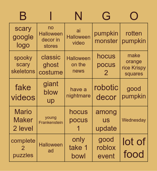 HALLOWEEN BINGO Card