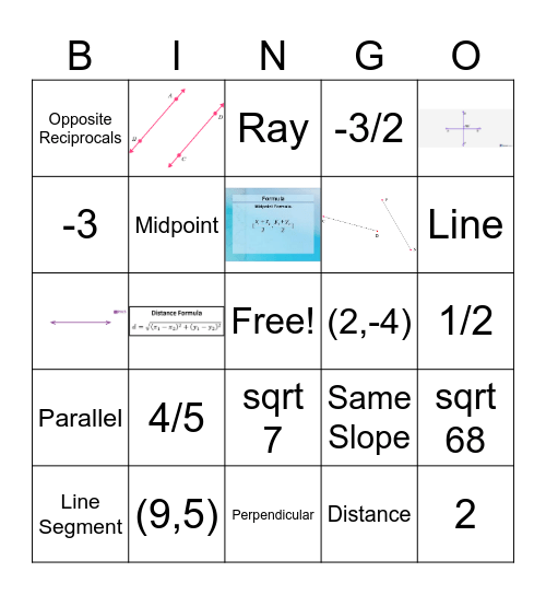 Unit 1 Geometry Review BINGO Card