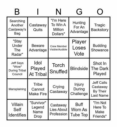 Survivor 47 Bingo Card