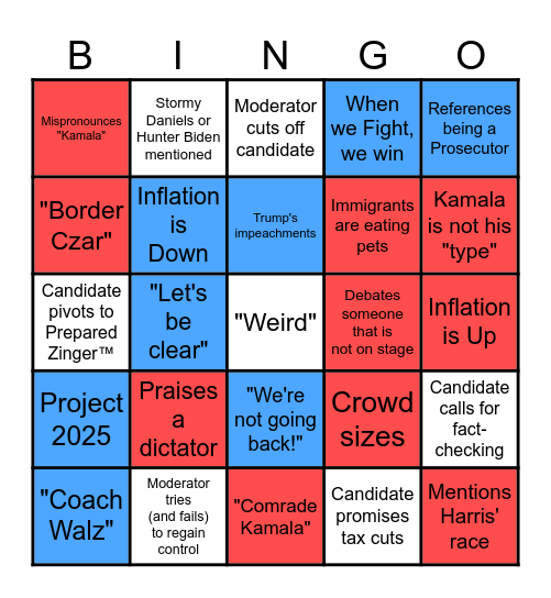 Debate BINGO Card