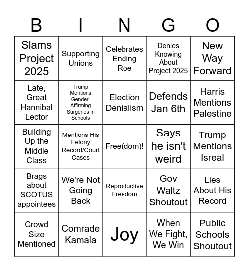 Prosecutor Vs Felon Bingo Card