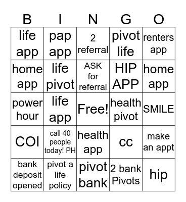 August Bingo time Bingo Card