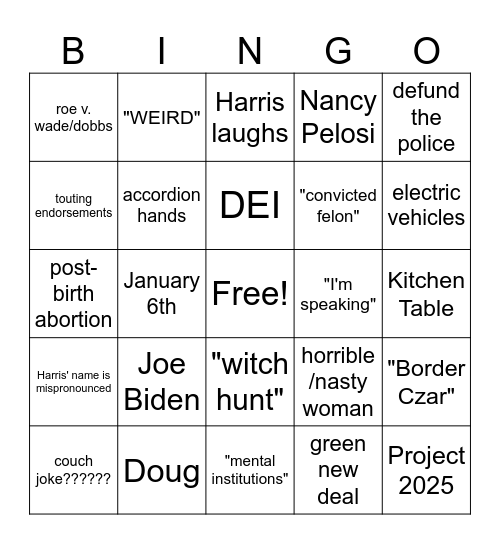 Coconut Context Bingo Card