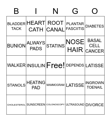 GIRLS OF '64 BINGO Card