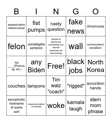 debate bingo Card