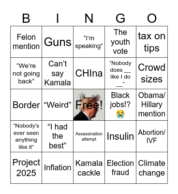 Debate Bingo Card