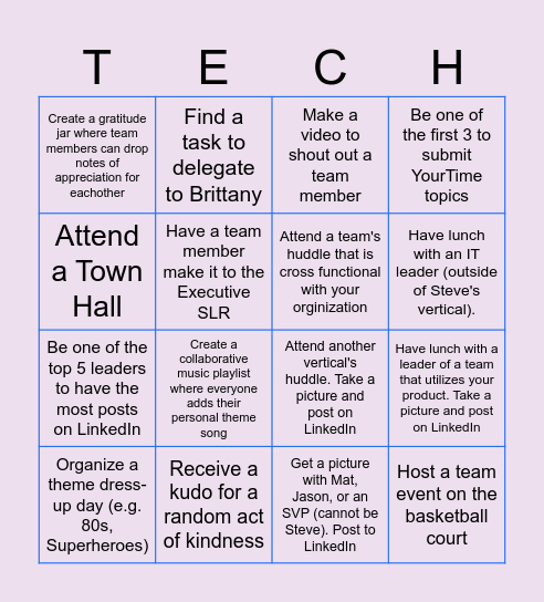 Architecture / Product Development Bingo Card