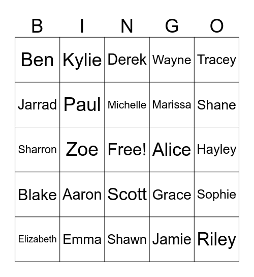 Customer BINGO! Bingo Card