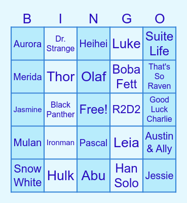 Disney Bingo Card