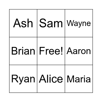 Customer BINGO!! Bingo Card