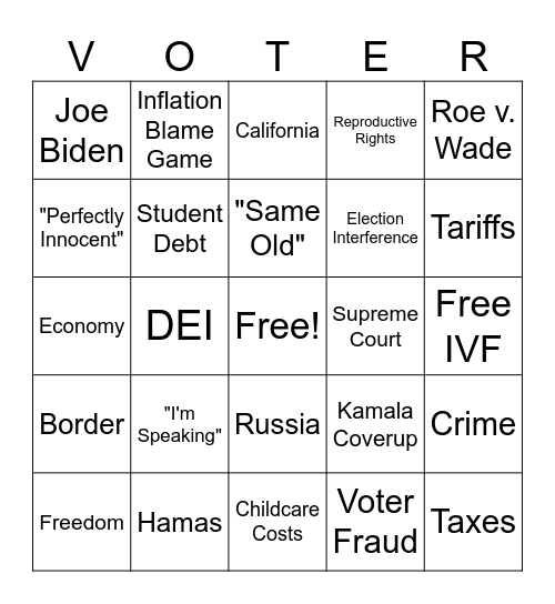 DoubleDebateTree Bingo Card