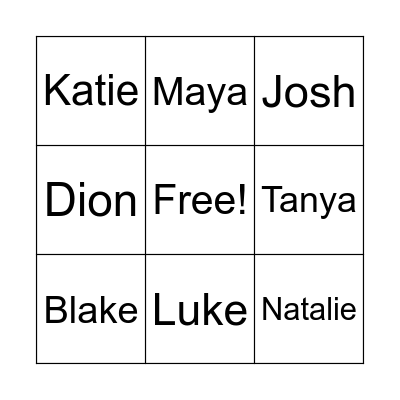 Customer BINGO!! Bingo Card