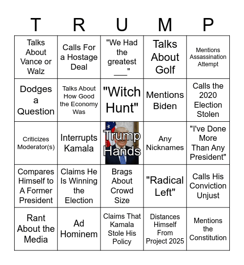 Trumpingo Bingo Card