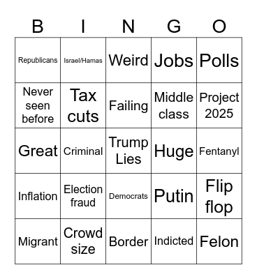 Debate Bingo Card