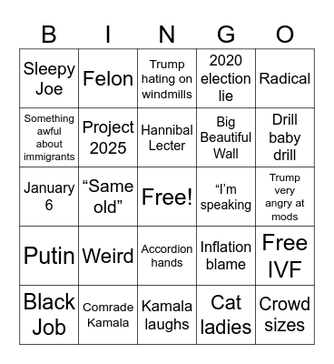 9/10 debate bingo Card