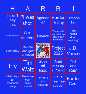 Debate Bingo Card