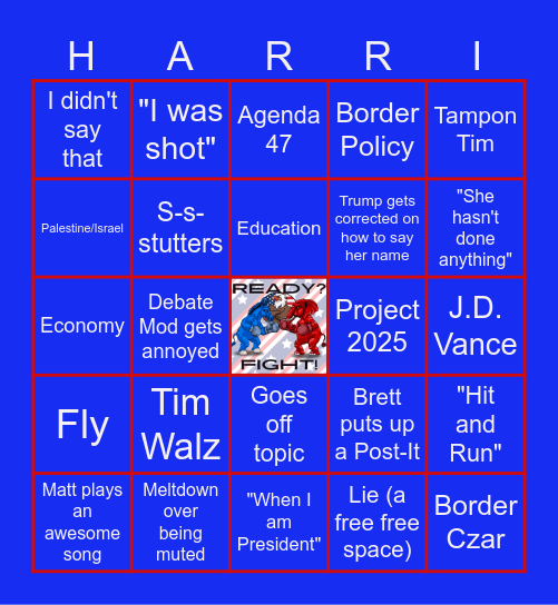 Debate Bingo Card