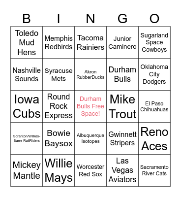 SNG Culture Club Baseball Bingo Card