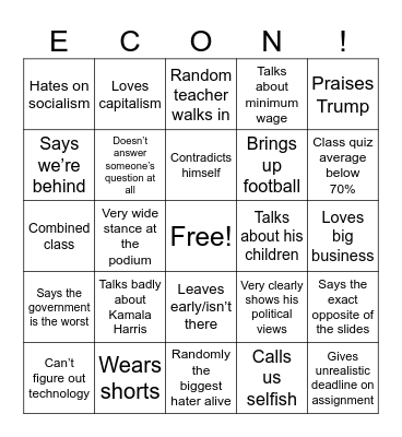 Mr. Viele Bingo Card