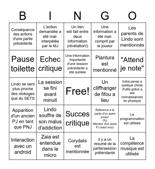 Lindo Solo Bingo Card