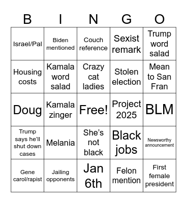 Deb Ah Tay Bingo Card