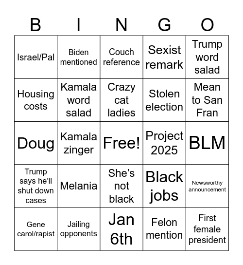 Deb Ah Tay Bingo Card