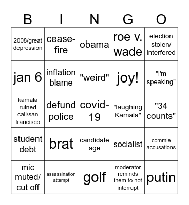 deb8 Bingo Card