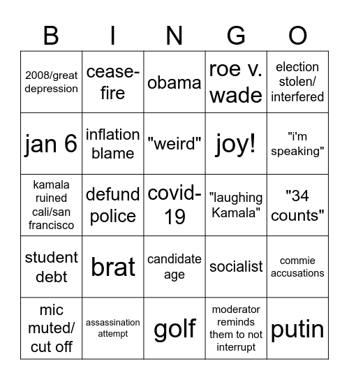 deb8 Bingo Card