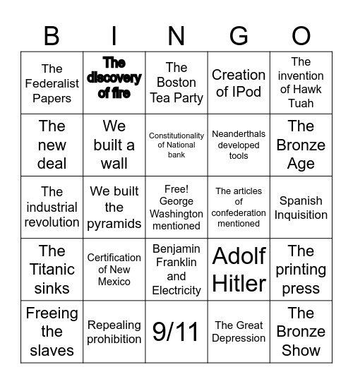 Debate 2024 Bingo Card