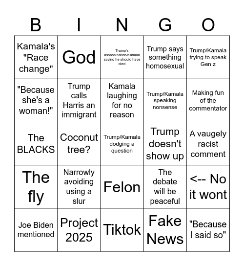 Lets make fun of America! Bingo Card