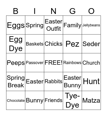 Spring Bingo  Bingo Card