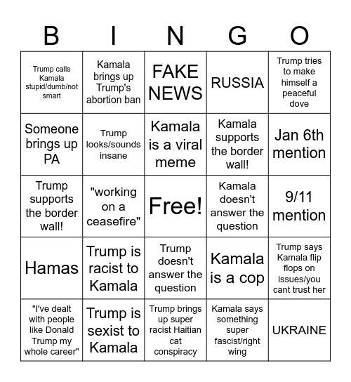 Fascism Debate!!!!!! Bingo Card