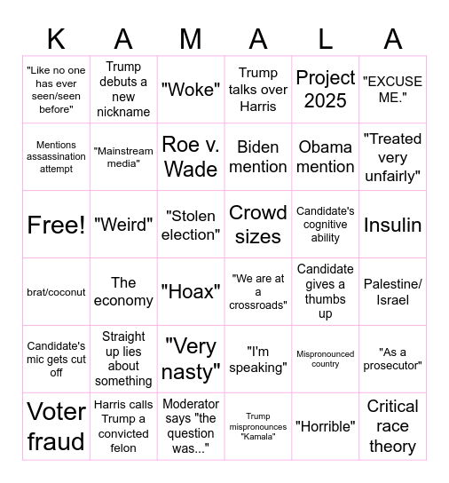 De-Bingo Baby Bingo Card