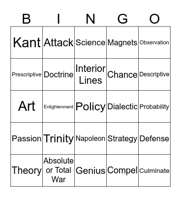 TOA 108 Bingo Card