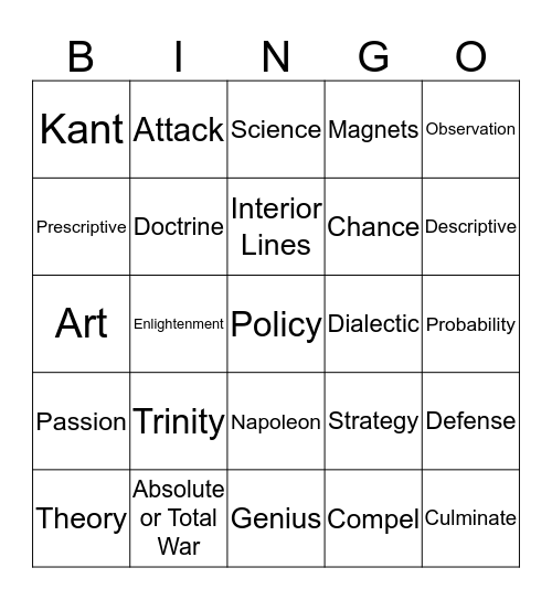TOA 108 Bingo Card