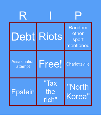 Debate Shitshow Bingo Card