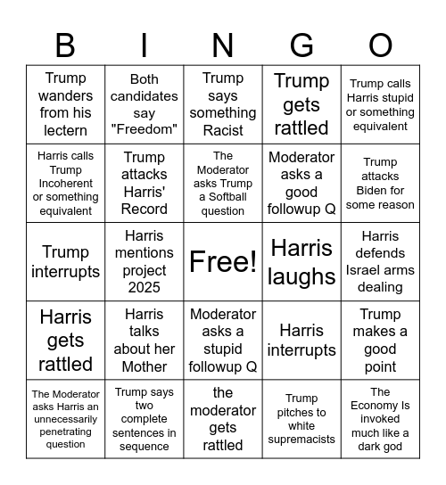 David's Bingo Card Bingo Card