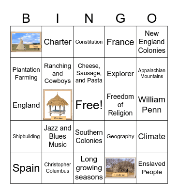 Social Studies Unit 1 up to 1.1.3 Bingo Card