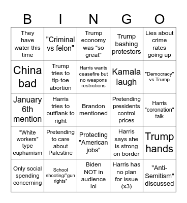 debat bruv Bingo Card