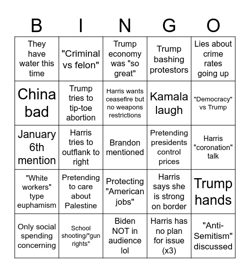 debat bruv Bingo Card