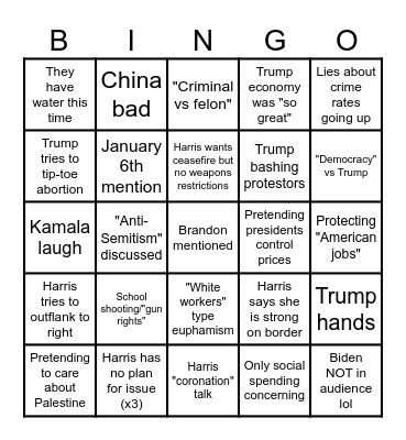 debat bruv Bingo Card