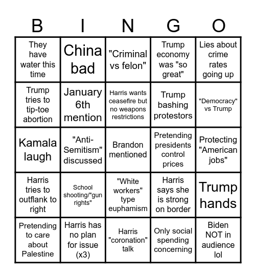 debat bruv Bingo Card