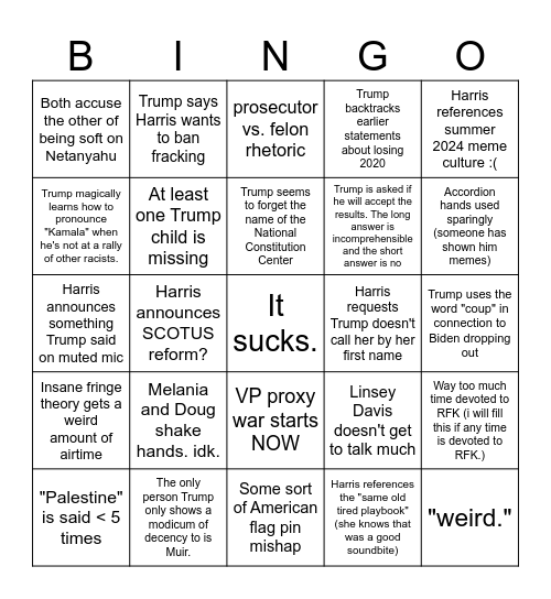 bye america <3 Bingo Card