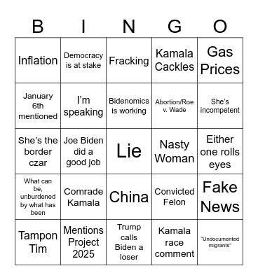 2024 PD 2 Bingo Card