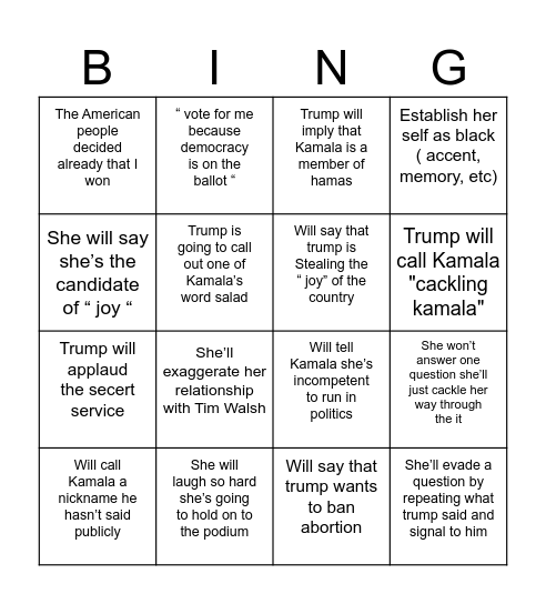 CAMELTOE VS GRUMP DEBATE PARTEEEE!!! Bingo Card